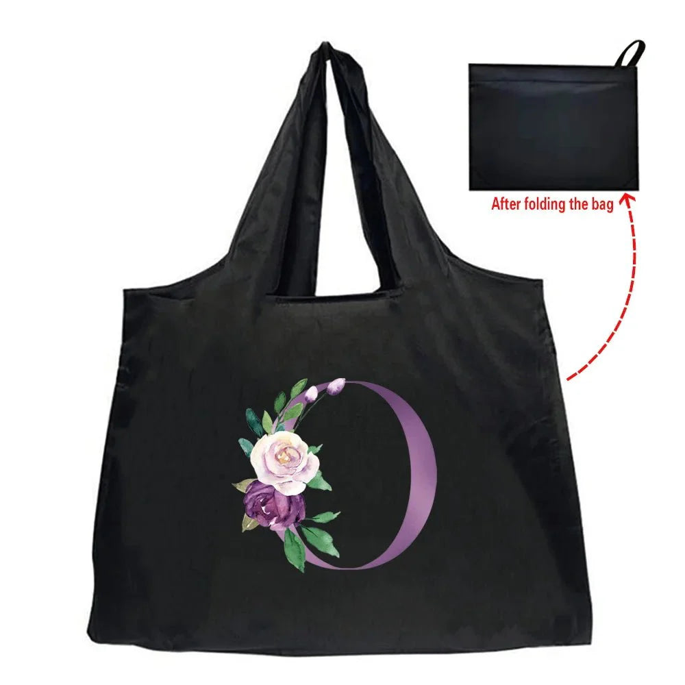Eco-Friendly Shopping Bag - Purple Letter Series