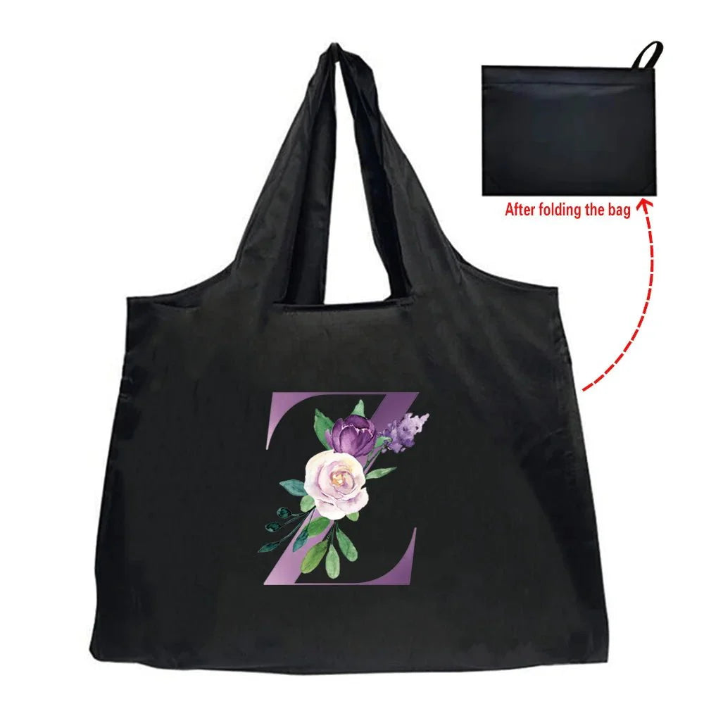 Eco-Friendly Shopping Bag - Purple Letter Series