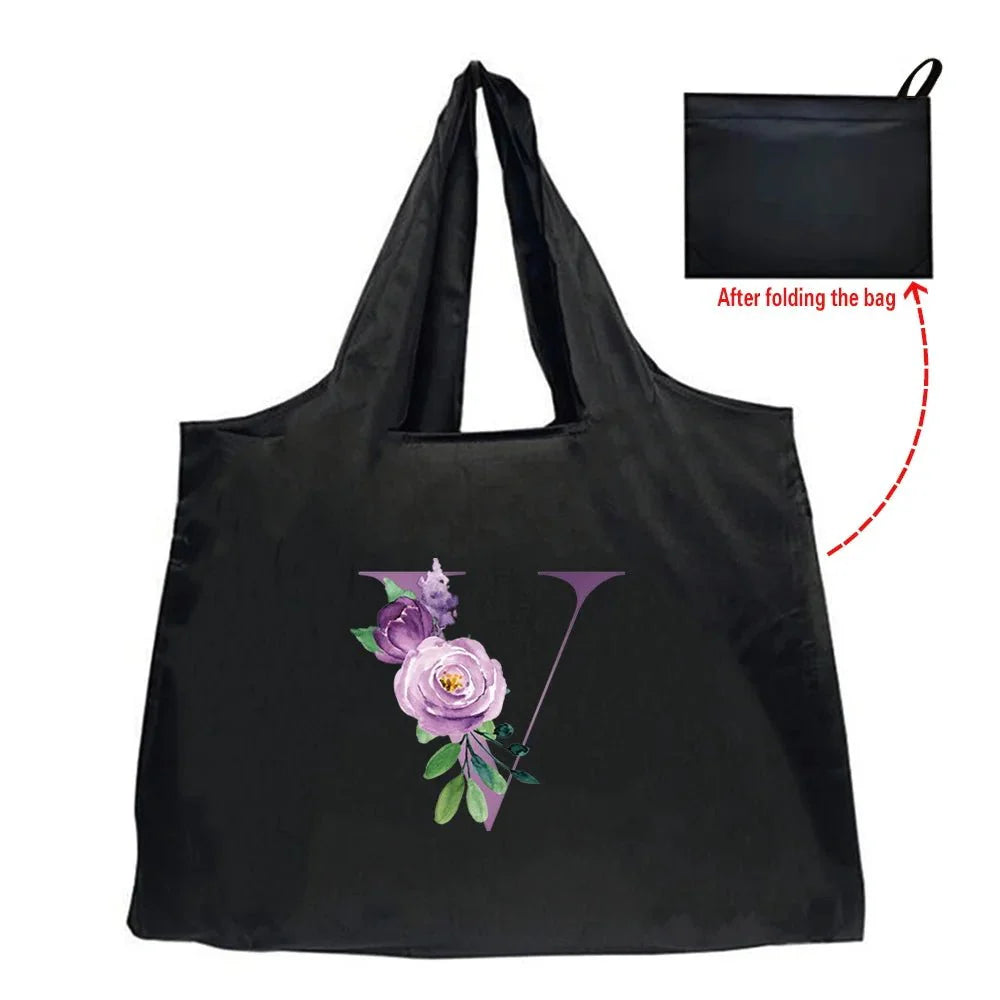 Eco-Friendly Shopping Bag - Purple Letter Series