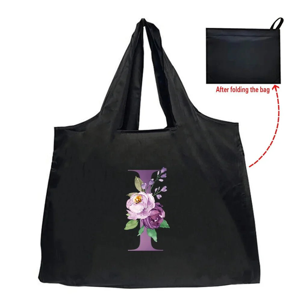 Eco-Friendly Shopping Bag - Purple Letter Series