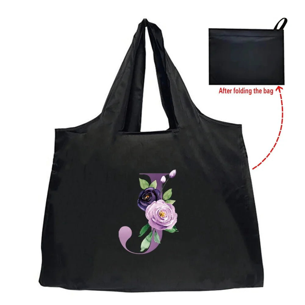 Eco-Friendly Shopping Bag - Purple Letter Series