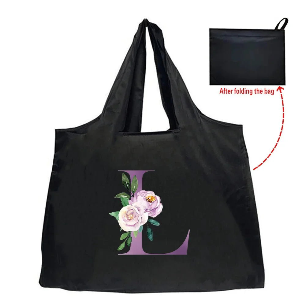 Eco-Friendly Shopping Bag - Purple Letter Series