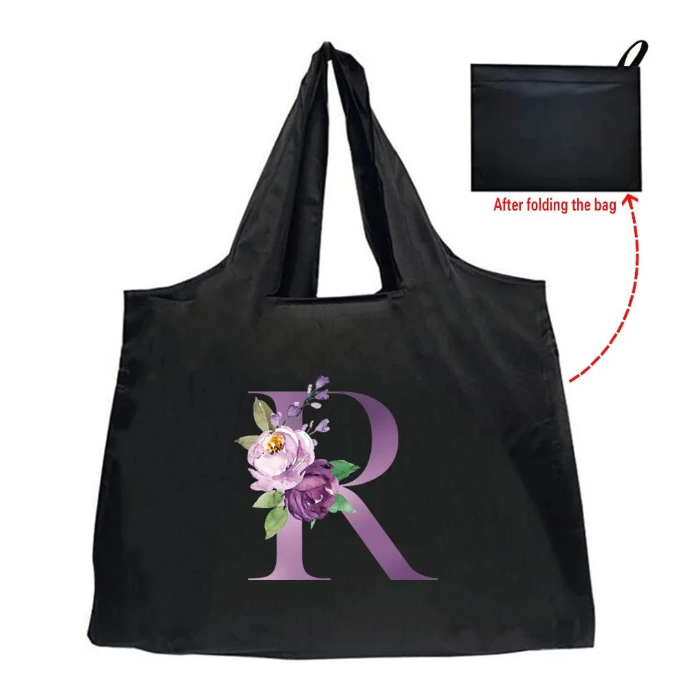 Eco-Friendly Shopping Bag - Purple Letter Series