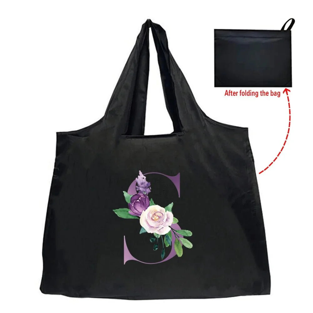 Eco-Friendly Shopping Bag - Purple Letter Series