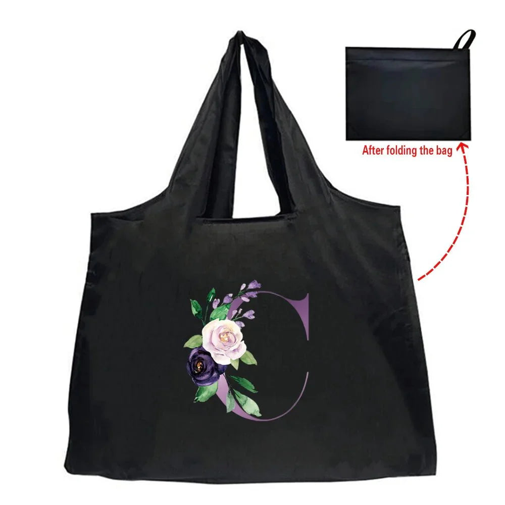 Eco-Friendly Shopping Bag - Purple Letter Series