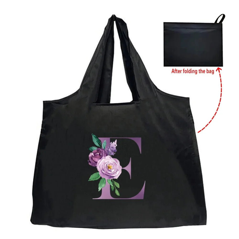 Eco-Friendly Shopping Bag - Purple Letter Series