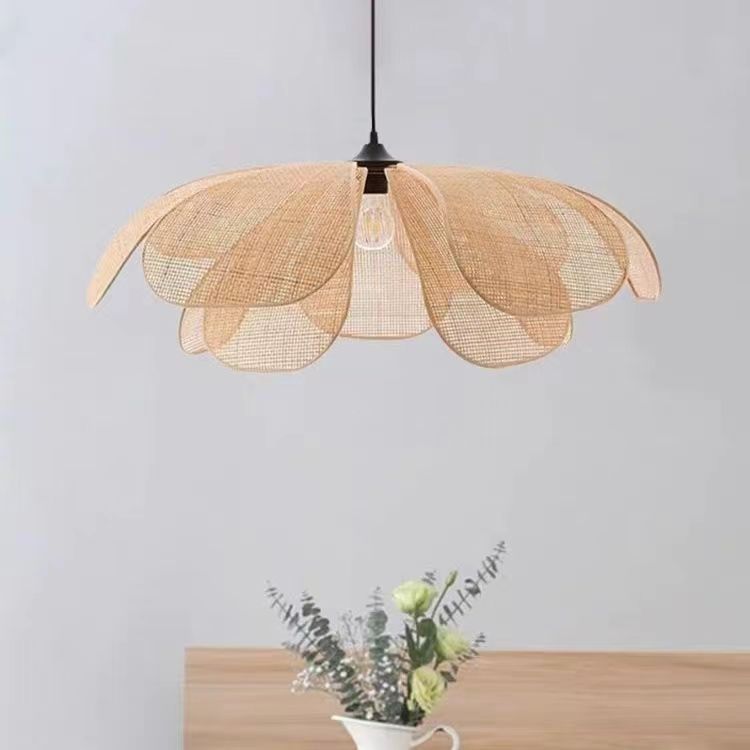Creative Handmade Bamboo and Rattan Japanese Petal Lamp