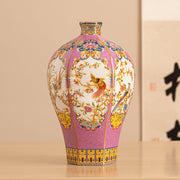 Elegant Enamel Porcelain Vase In A Regal Courtly Style