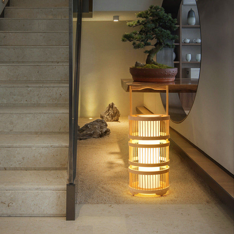 Japanese Bamboo Floor Lamp
