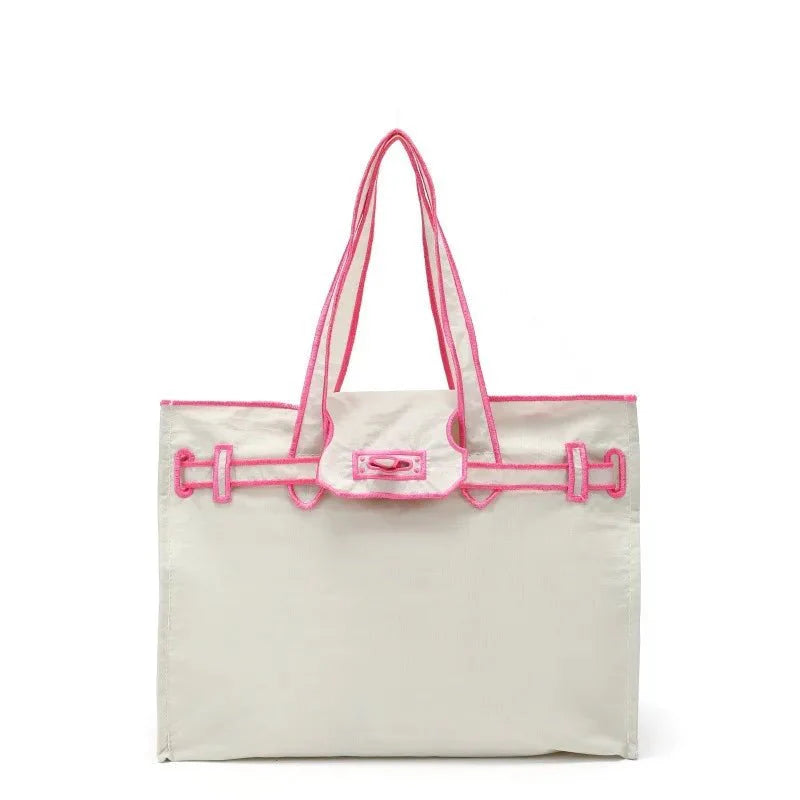 Embroidered Nylon Handbag