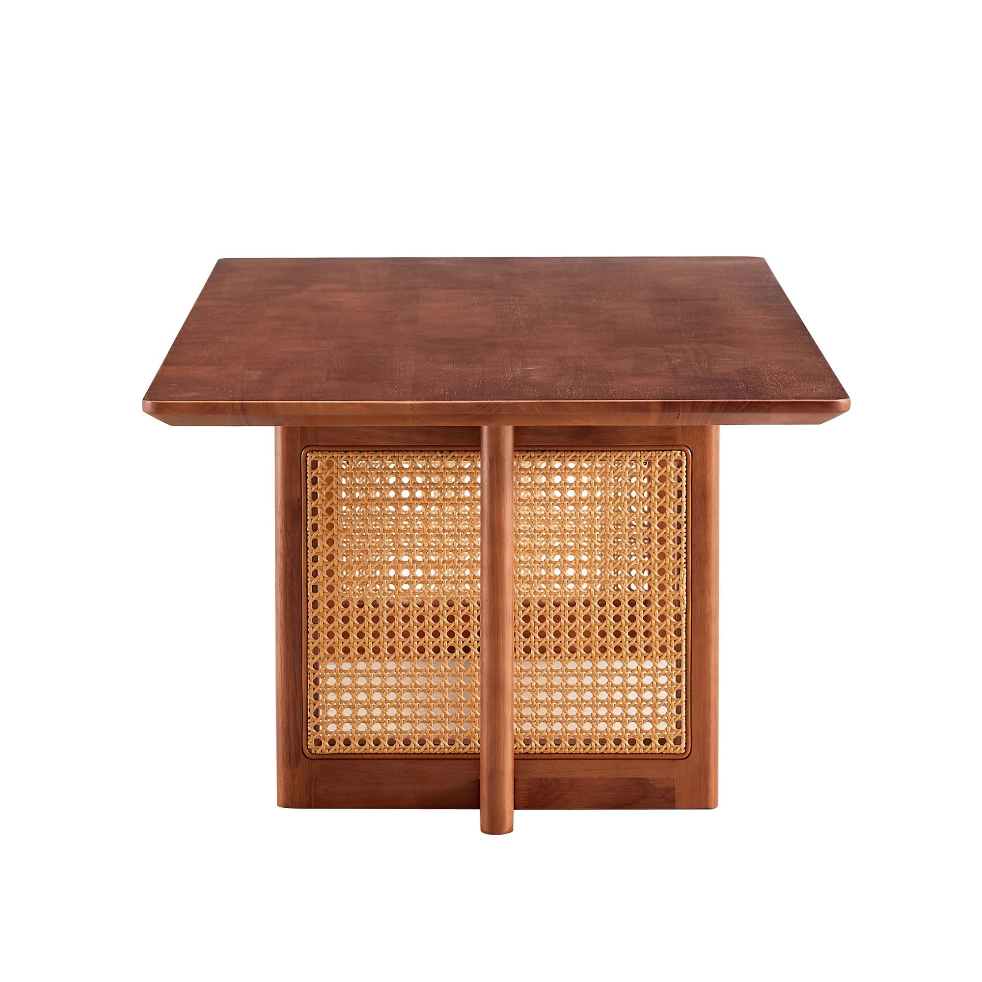 Chinese Style Imitation Rattan Tea Table Walnut Color