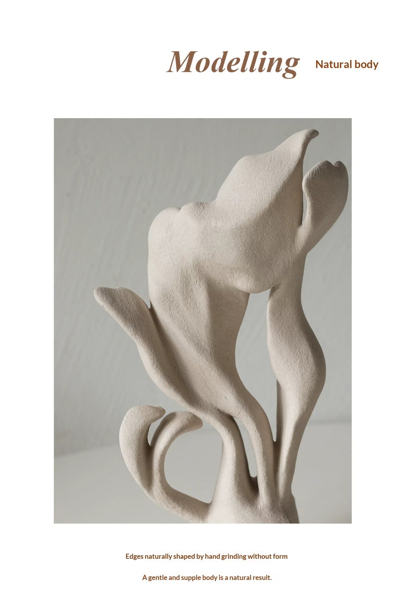 Handcrafted Wabi‑Sabi Ceramic Art Vase – Minimalist White Porcelain Sculpture