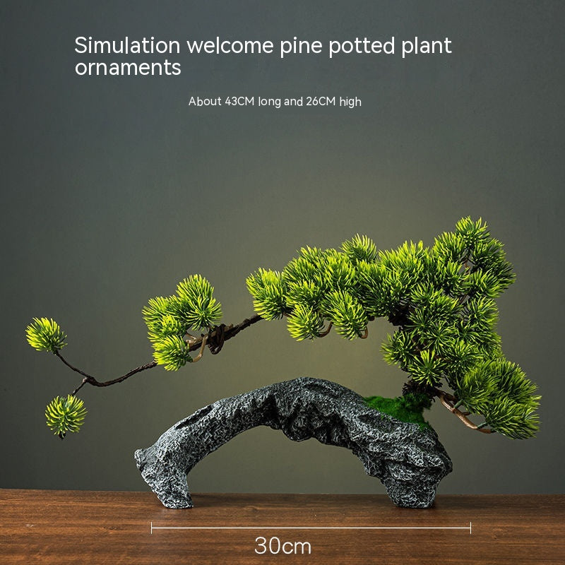 Green Plant Artificial Greeting Pine Rockery Bonsai
