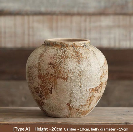 Chinese Wabi-Sabi Style Ceramic Vase Decor