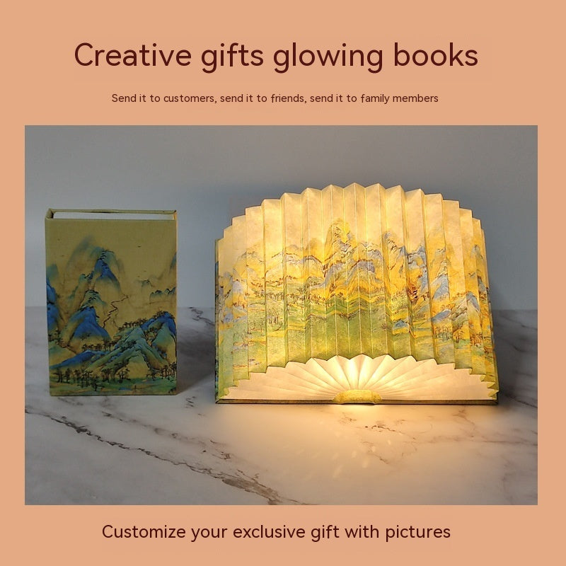 Unique Folding Book Accordion Style Lamp
