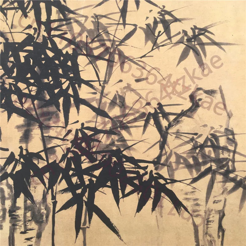 Vintage Chinese Scroll After Zheng Banqiao – Bamboo Rice Paper Painting Slice