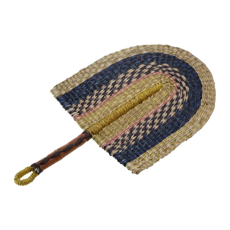 Traditional Handwoven Straw Fan for Wall Art Decorative Fan for Summer Party Drop Shipping