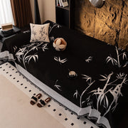Modern Bamboo Pattern Chenille Sofa Throw Cover