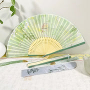 Classical Chinese Sle Roasted Paint Fan Faion ow Props  Hanfu Flower Bird Fans Photoaphy Props Bamboo Fans