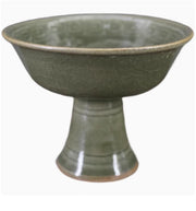 Celadon Phoenix High‑Footed Bowl – Antique‑Style Porcelain Ornament