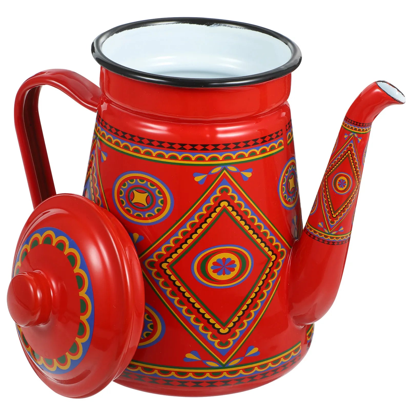 Red Enamel Coffee Pot Stovetop Tea Kettle