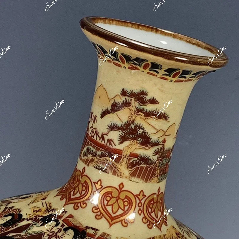 Porcelain Japanese Dowager Storage Vase – Office Desk Figurine Decor
