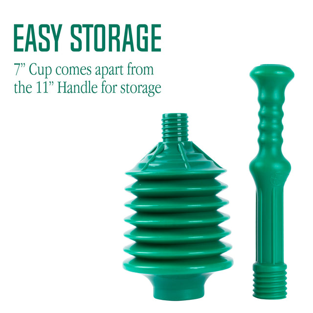Bellows Accordion Toilet Plunger (Green)