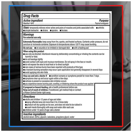 Icy Hot Original Pain Relief Dry Spray with 16% Menthol, 4 oz Spray