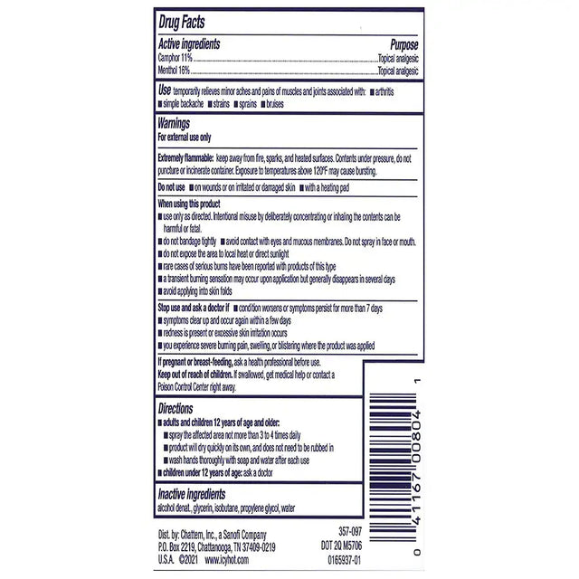 Icy Hot Pro Pain Relief Dry Spray, 4 oz Spray