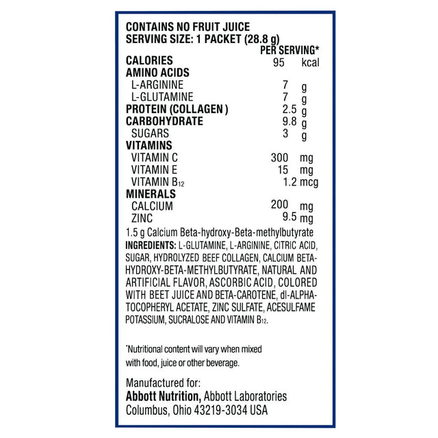 Juven Therapeutic Nutrition Drink Mix, Fruit Punch Flavor