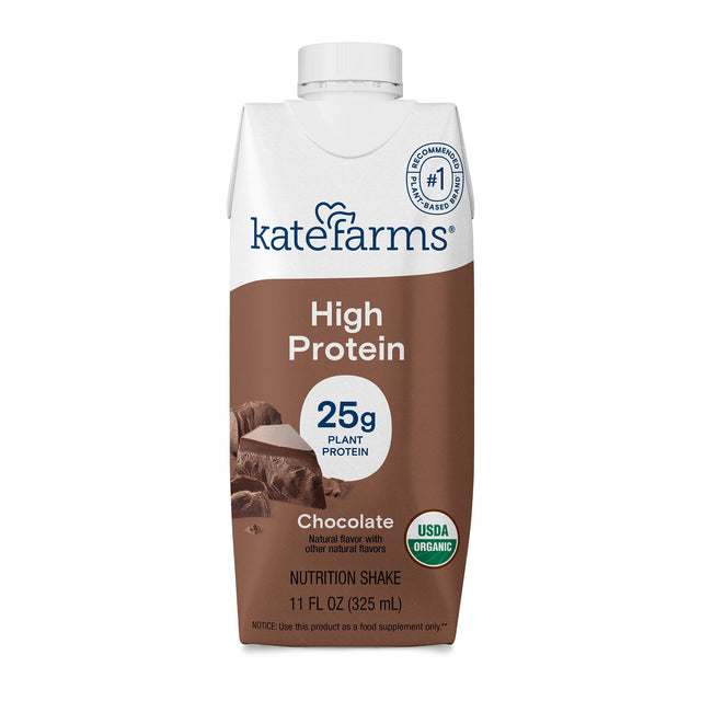 Kate Farms High Protein Nutrition Shake, Chocolate, Case/12