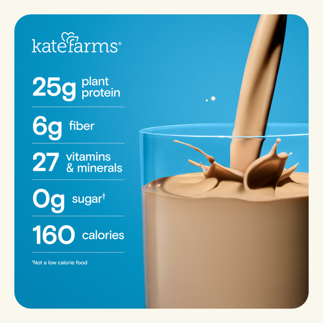 Kate Farms High Protein Nutrition Shake, Chocolate, Case/12