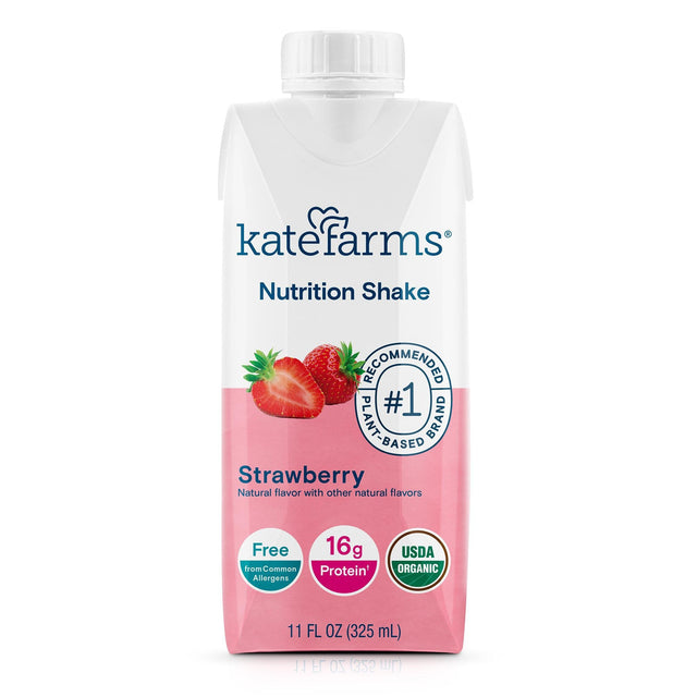 Kate Farms Nutrition Shake, Strawberry, Case/12