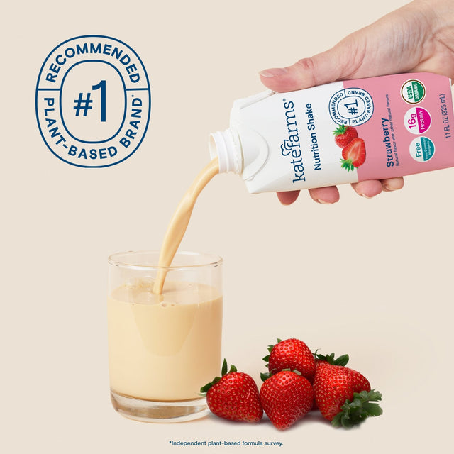 Kate Farms Nutrition Shake, Strawberry, Case/12