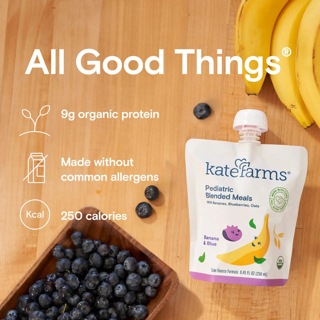 Kate Farms Pediatric Blended Meals, Banana & Blueberry, CS/12