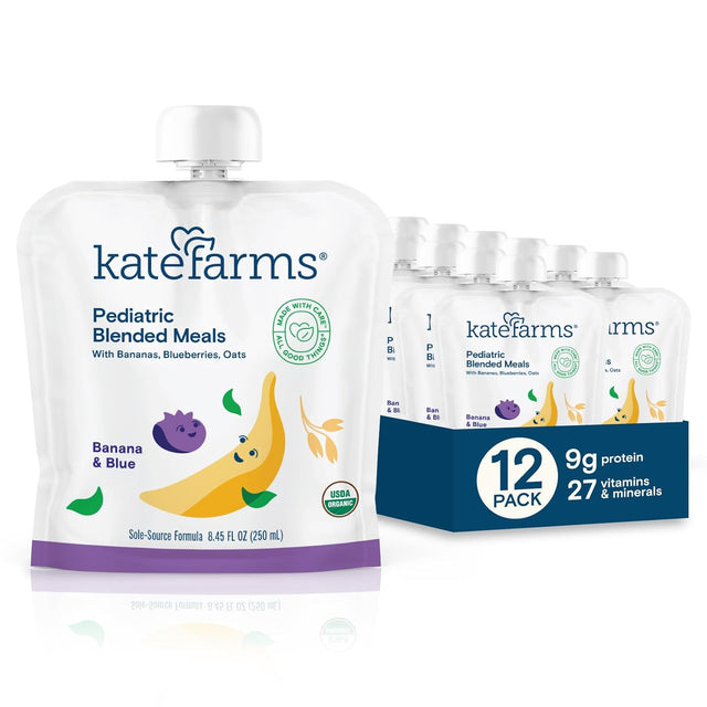 Kate Farms Pediatric Blended Meals, Banana & Blueberry, CS/12