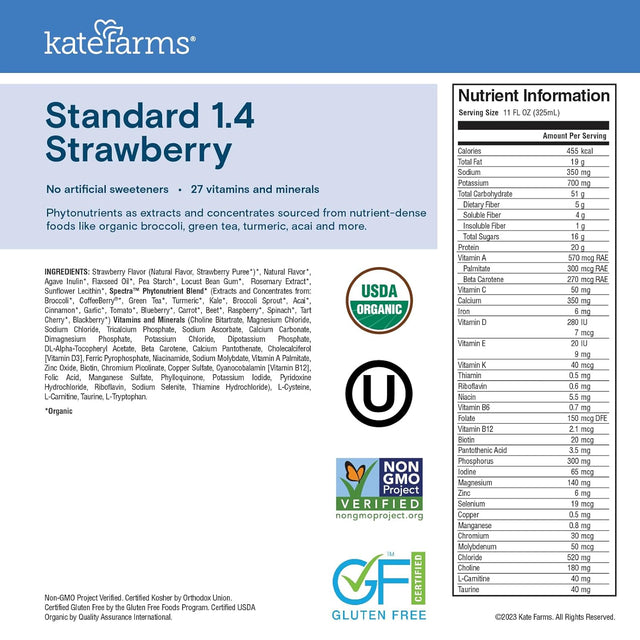 Kate Farms Standard Formula 1.4, Strawberry, CS/12