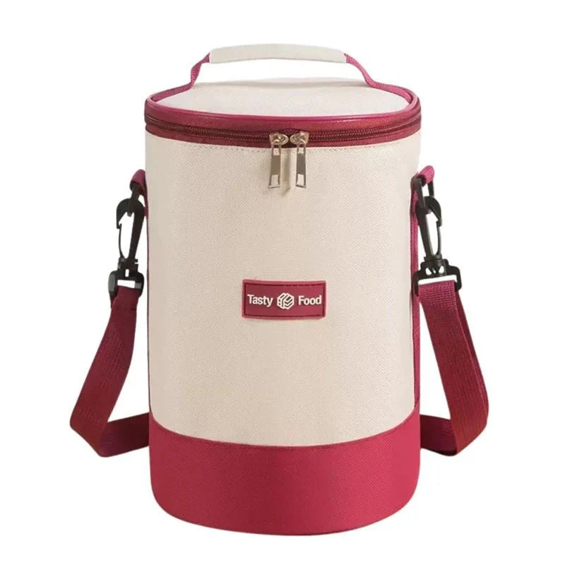 Large Capacity Cylindrical Insulated Lunch Box