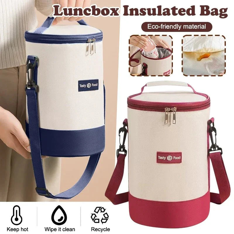 Large Capacity Cylindrical Insulated Lunch Box