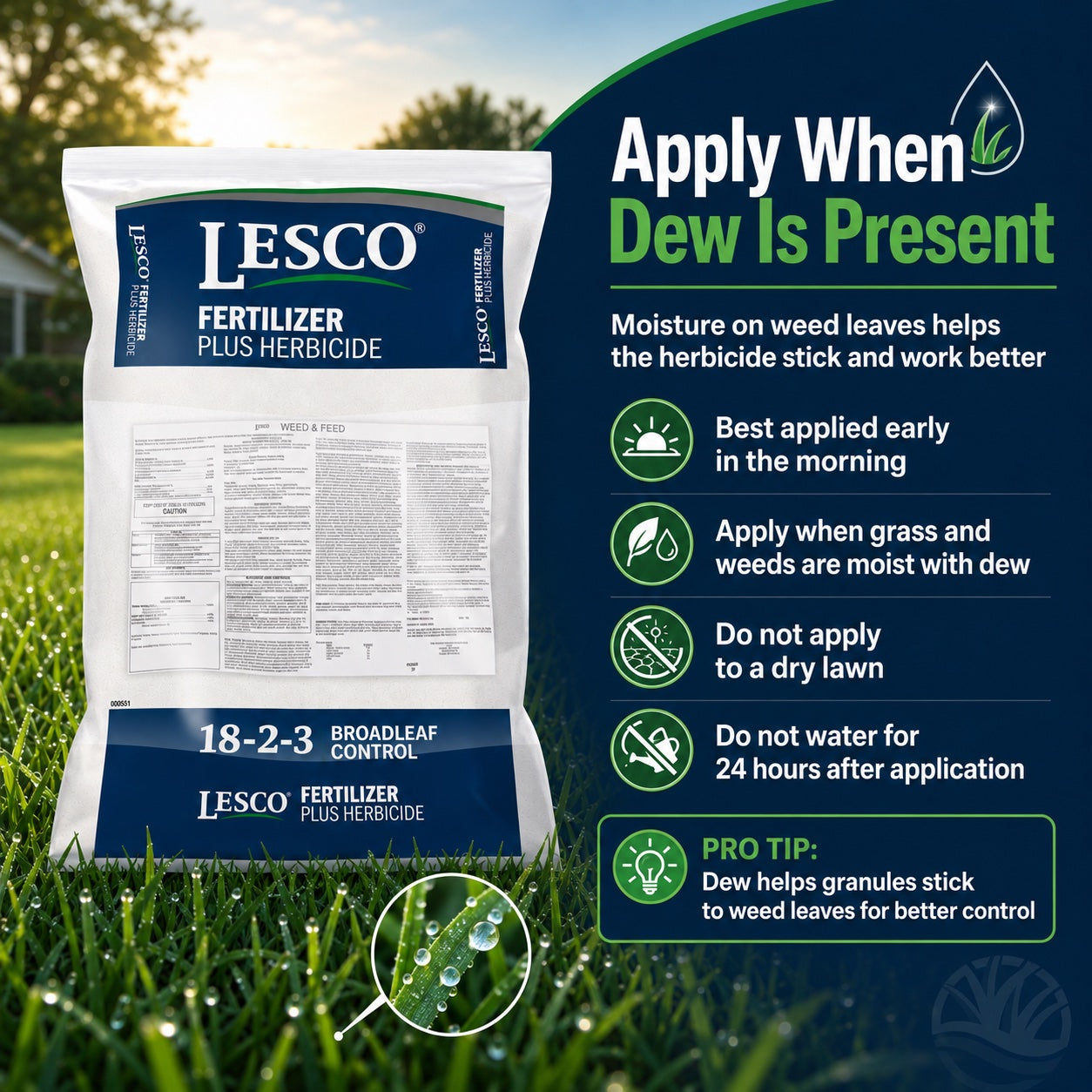 LESCO Weed & Feed 18-2-3 Broadleaf Control