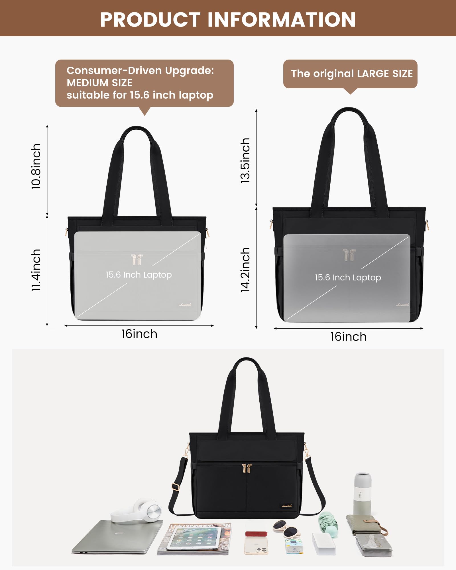 LOVEVOOK Laptop Tote Bag