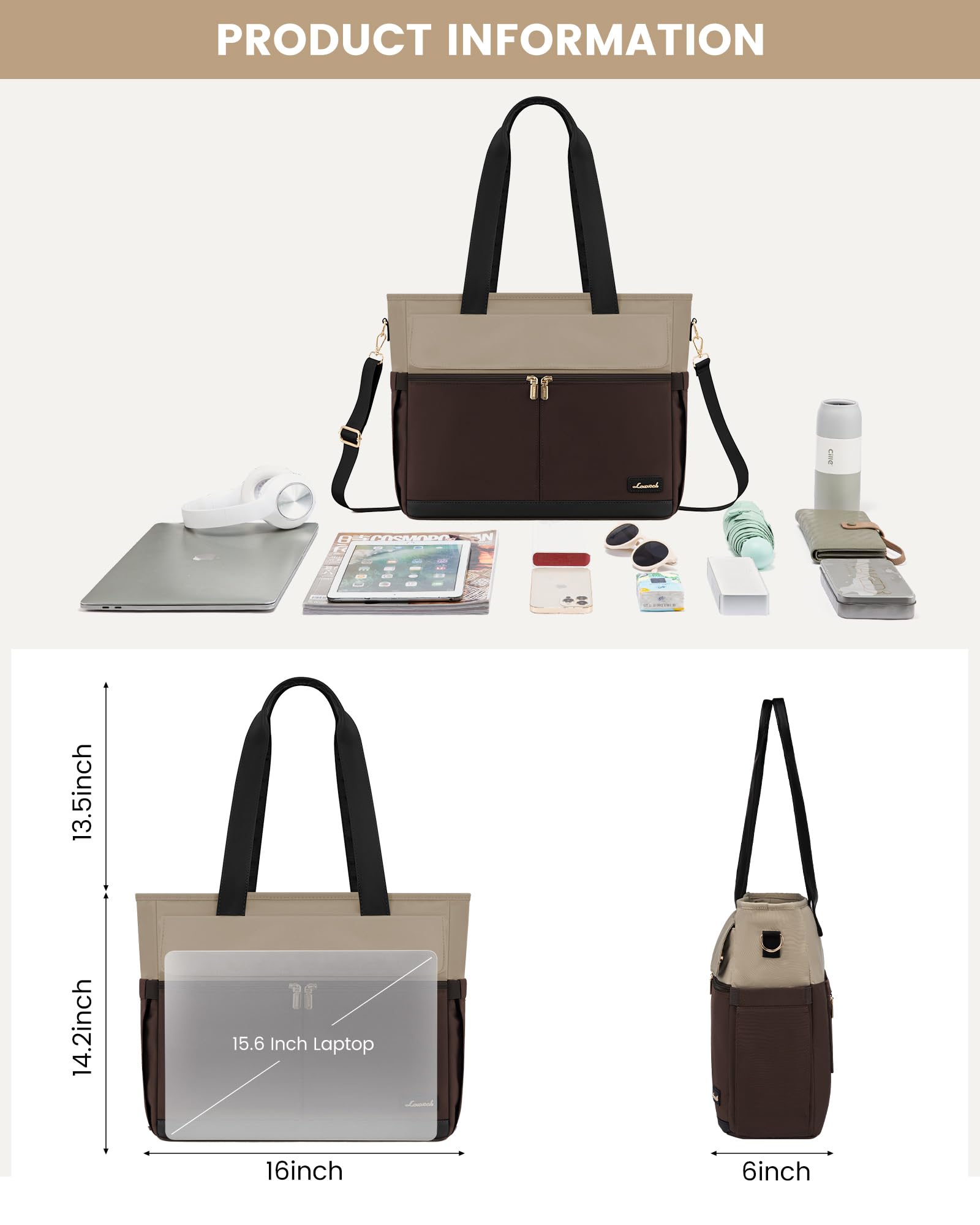 LOVEVOOK Laptop Tote Bag