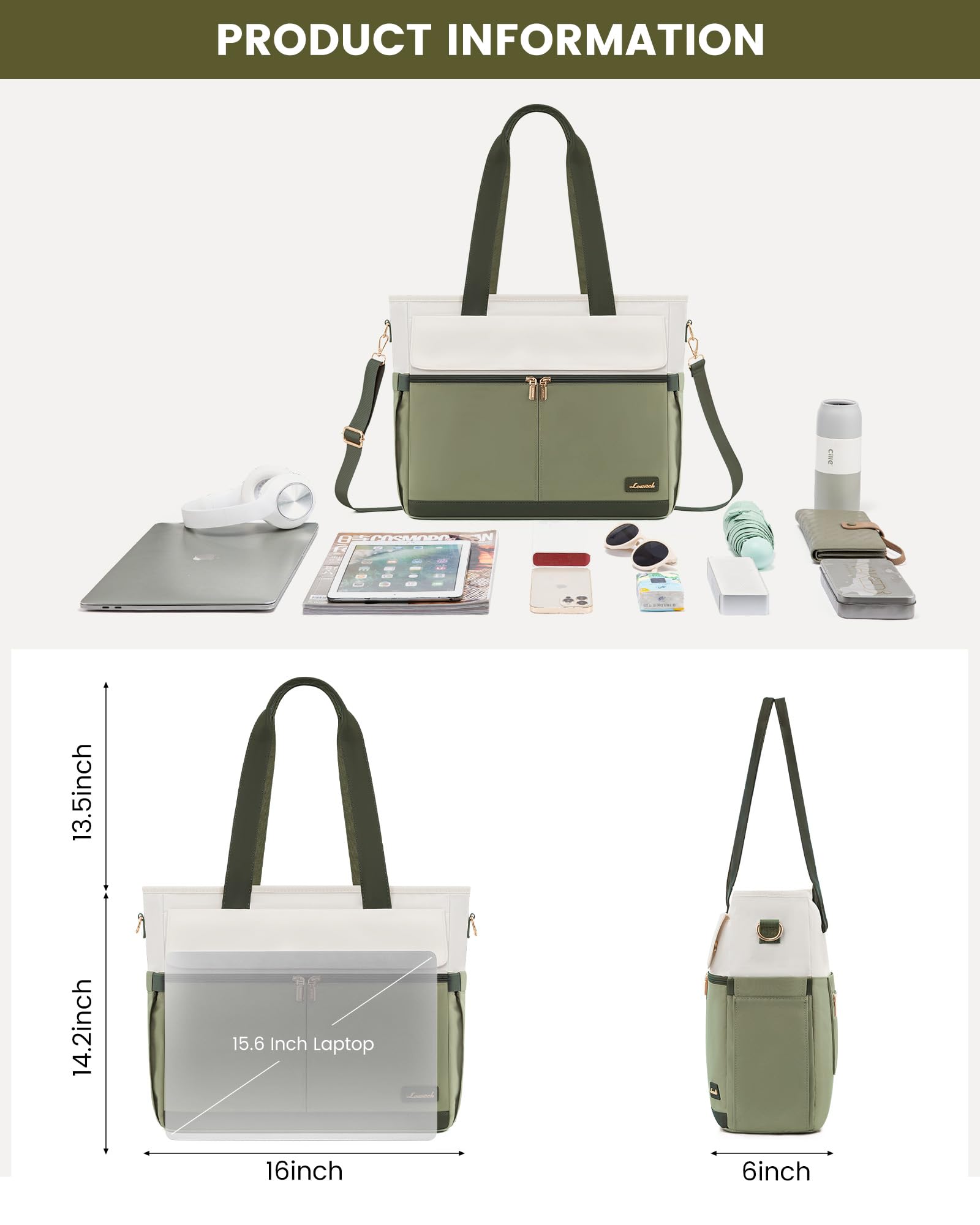 LOVEVOOK Laptop Tote Bag