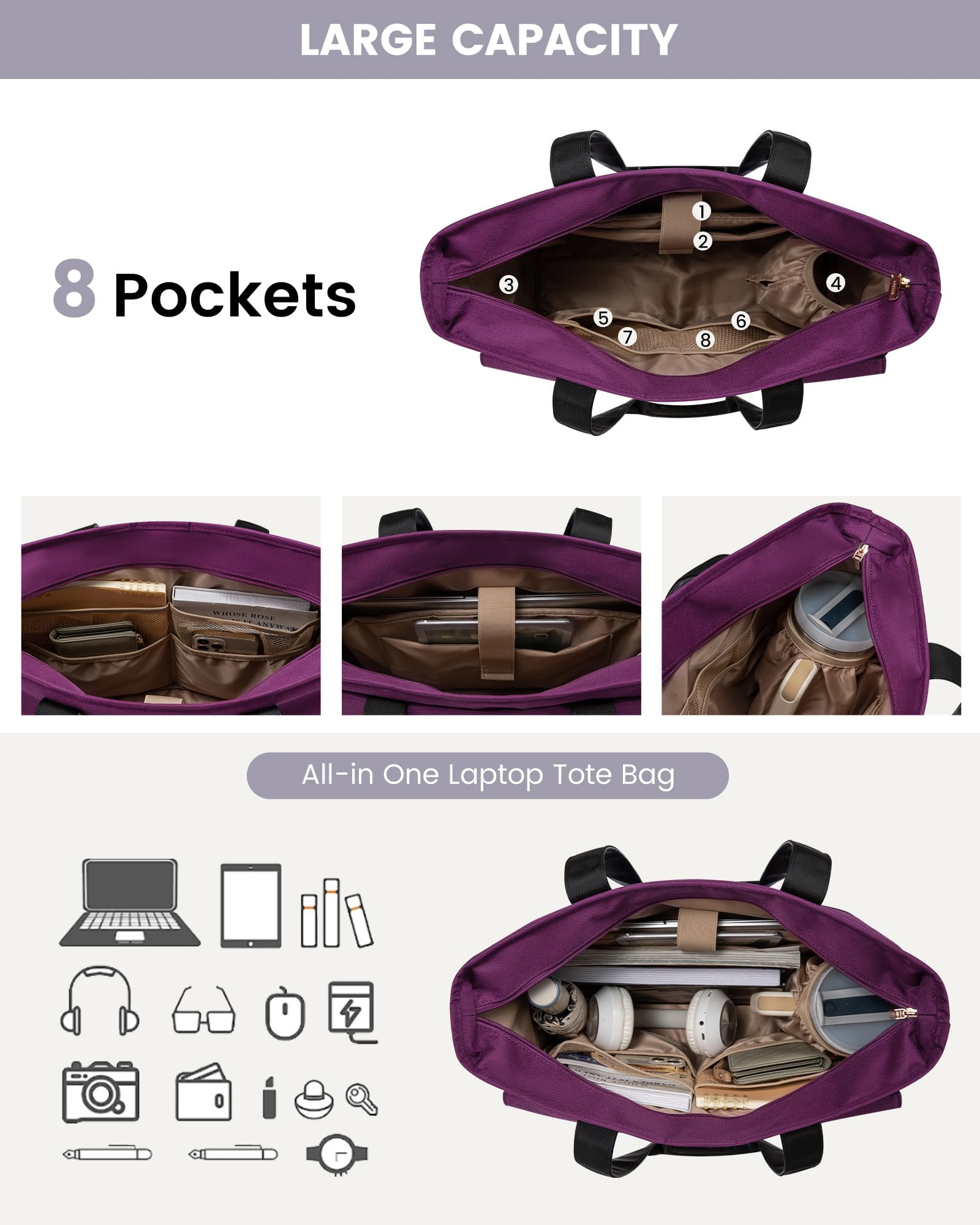 LOVEVOOK Laptop Tote Bag
