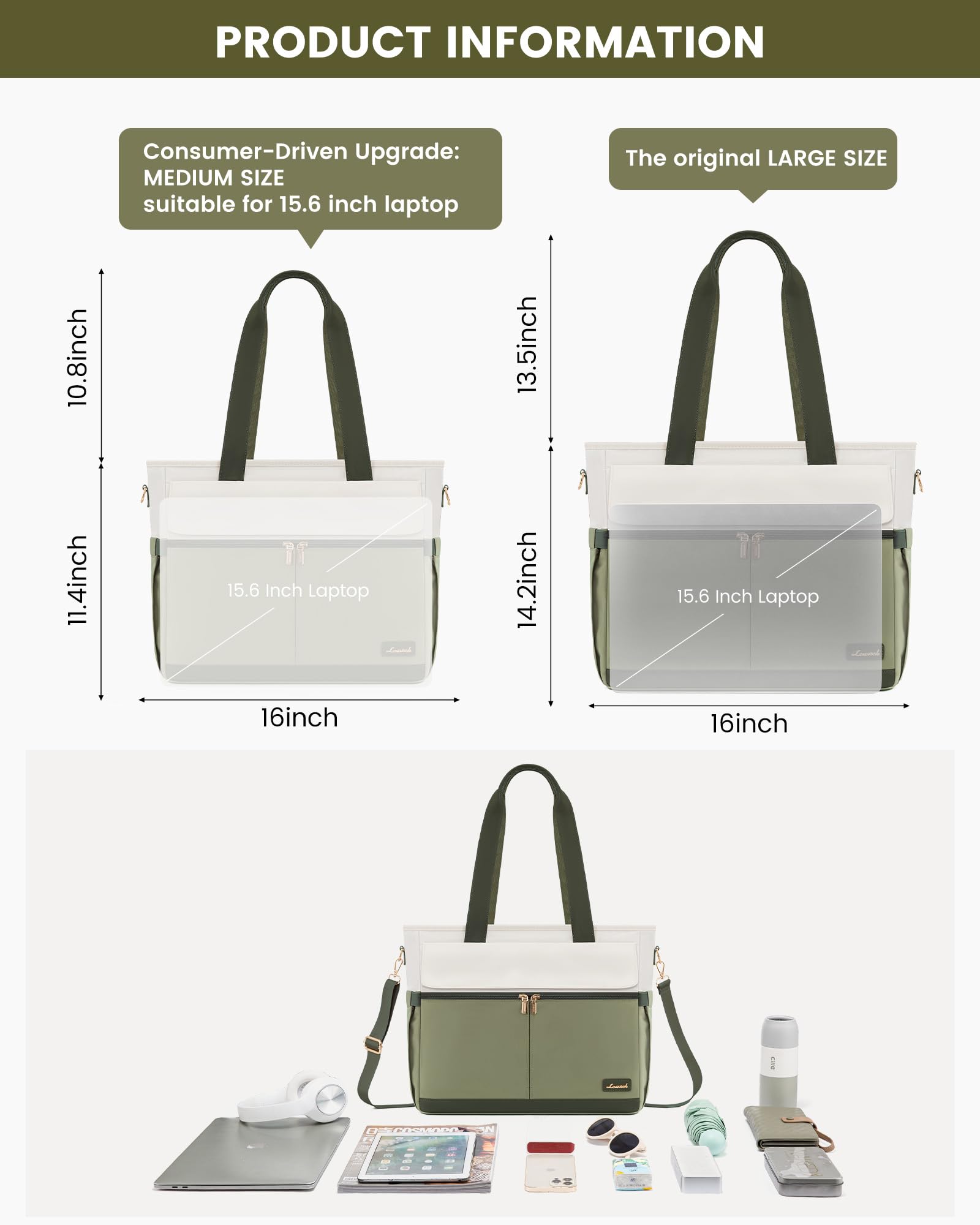 LOVEVOOK Laptop Tote Bag