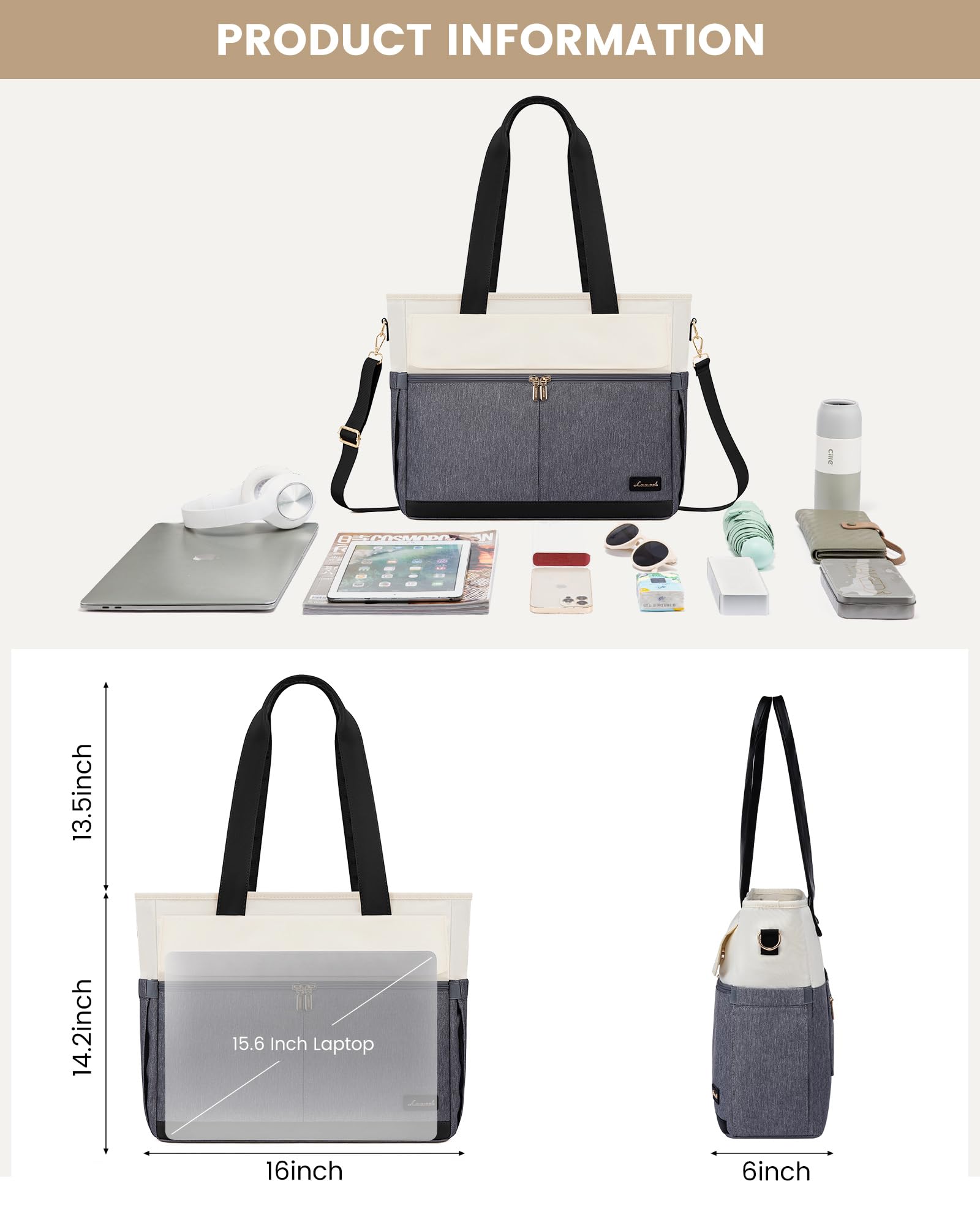 LOVEVOOK Laptop Tote Bag