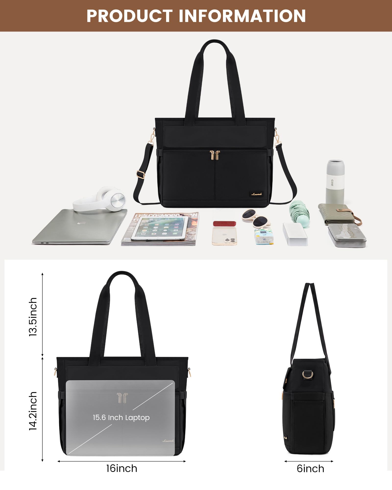 LOVEVOOK Laptop Tote Bag