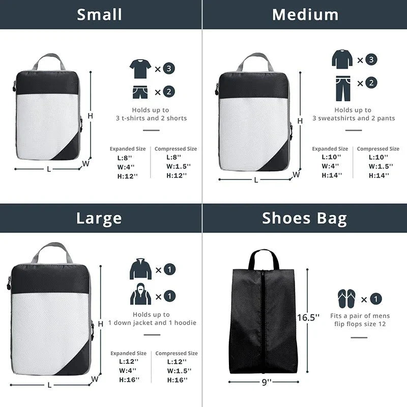 Luggage Organizer Storage Bags Compression