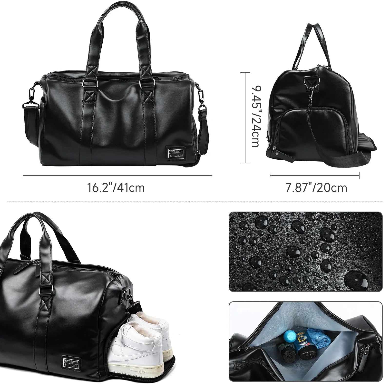 MATE ELAN Men Leather Travel Duffel Bag