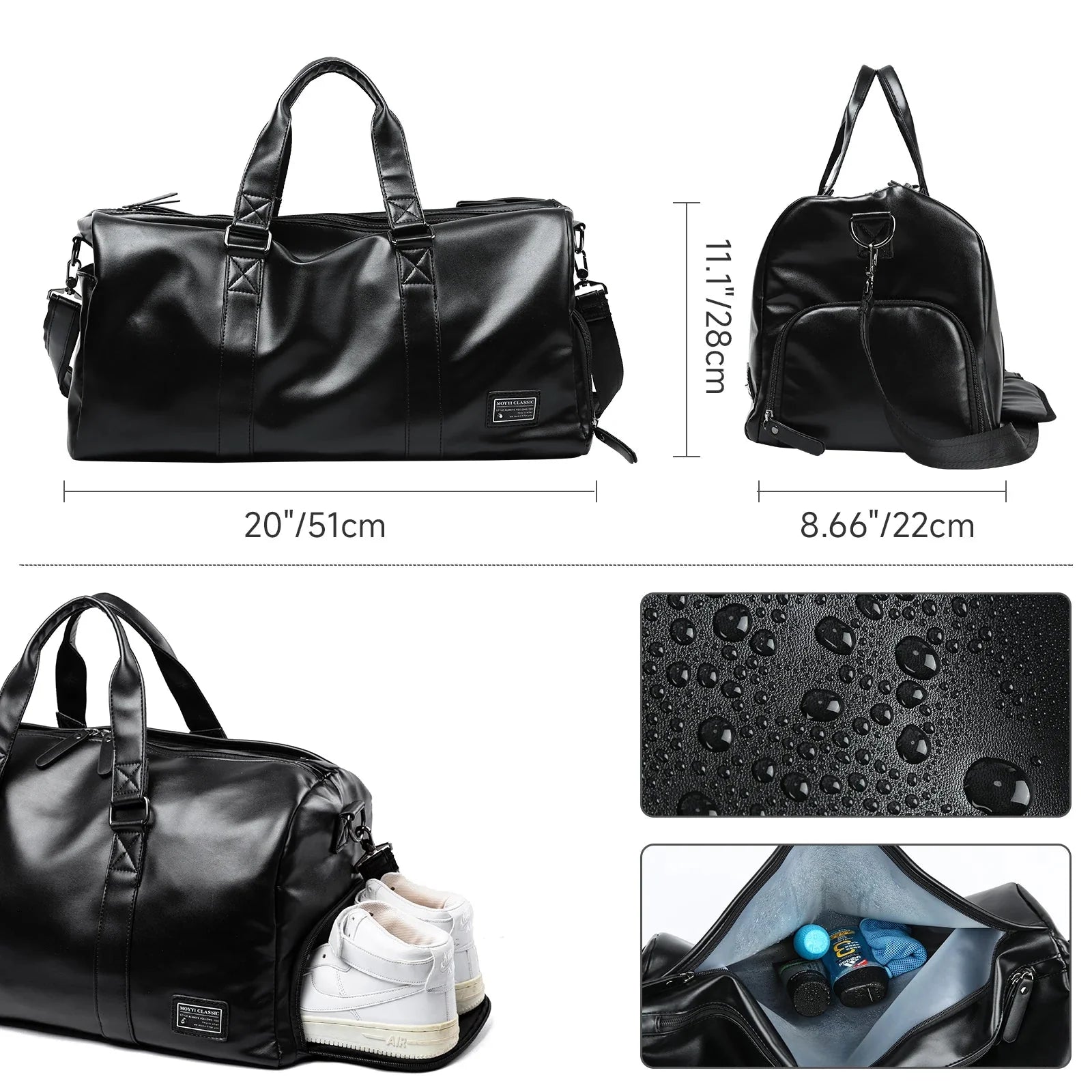 MATE ELAN Men Leather Travel Duffel Bag